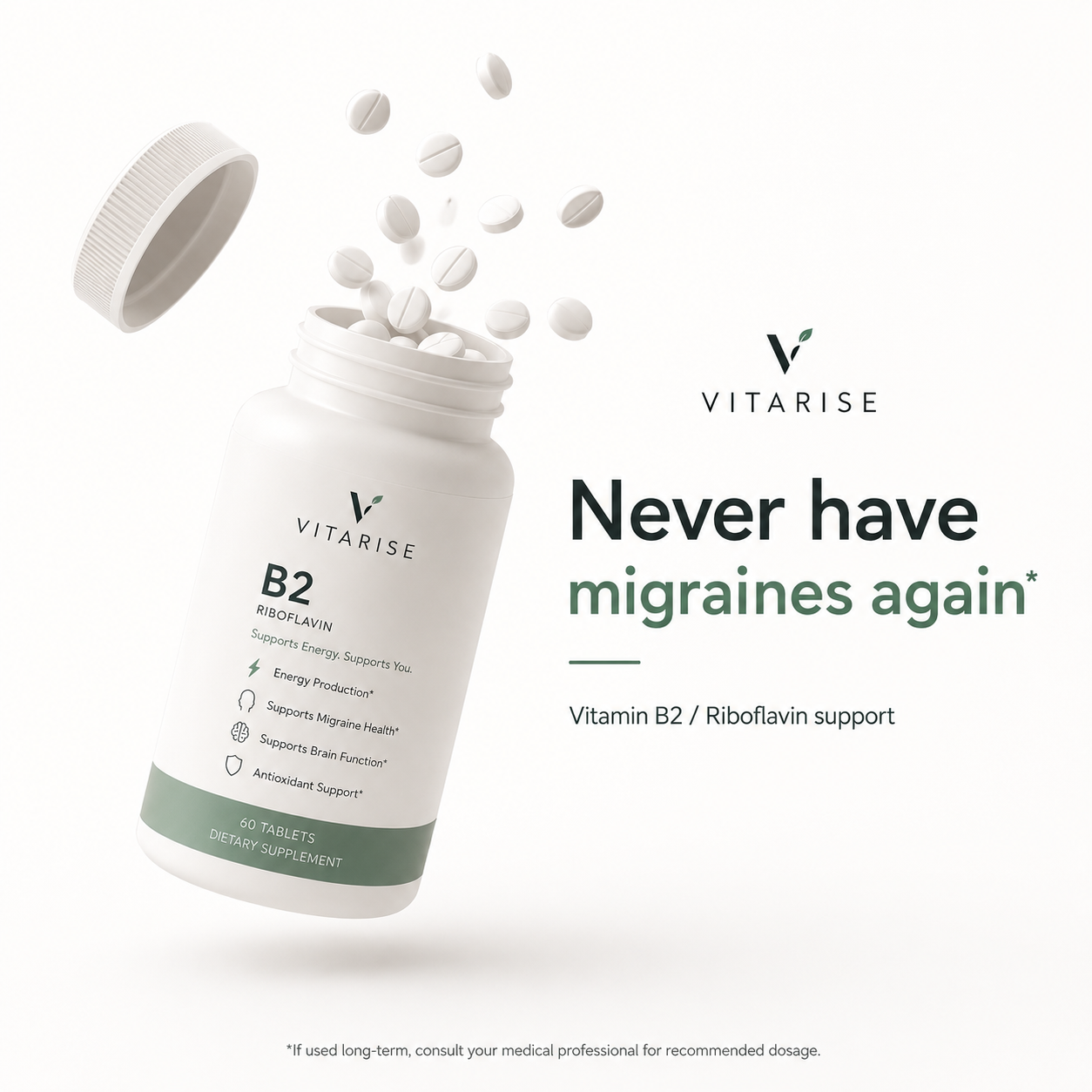 Vitarise® Vitamin B2 - The Ultimate Migraine Treatment